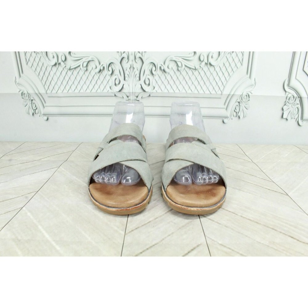 LL BEAN Lakewashed Gray Suede Strappy Slide Slip On Sandals Size 9 M - Picture 4 of 8